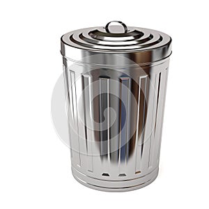 Steel trash can