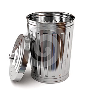 Steel trash can