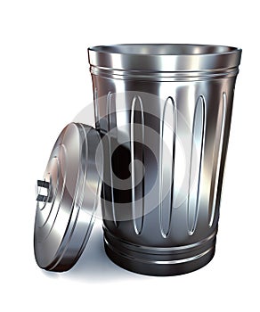 Steel trash can