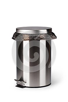 Steel trash can