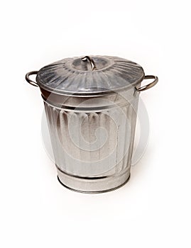 Steel trash garbage can bin