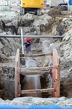 Steel trench box for the workers safety