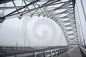 Steel truss arch bridge photo