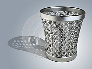 Steel wastepaper basket empty