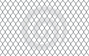 Steel wire chain link fence seamless pattern. Metal lattice with rhombus, diamond shape silhouette. Grid fence