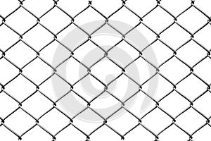 Steel wire mesh fence isolate on white