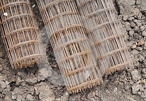 Steel wire mesh used to reinforce concrete in construction