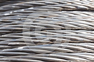 Steel wire rope cable background.