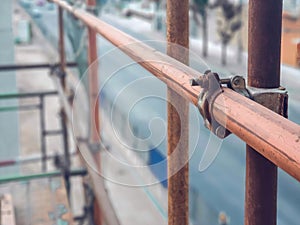 Steel wire rope tighten the steel pole by clamp lock