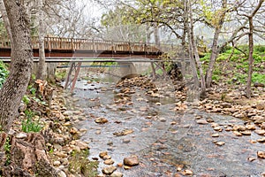 Steel and wood bridge over the Eerste River in Stellenbosch