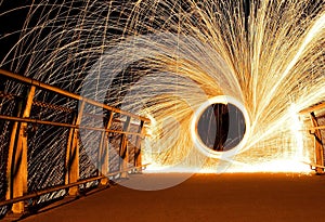 Steel wool fire