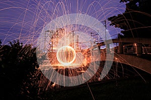 Steel wool fire