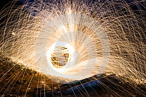 Steel wool sparks