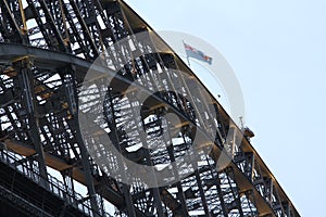 Steel work construction detail of the arch of Harbour Bridge