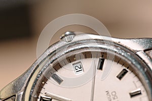 Steel Wrist Watch closeup