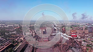 Steelmaking plant aerial view