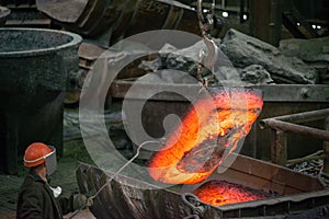 Steelworker at work at a steel mill