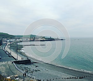 Steely blue coastline