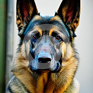 A Steely-Eyed German Shephard by Generative AI