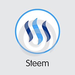 Steem Coin - Cryptocurrency Logo.