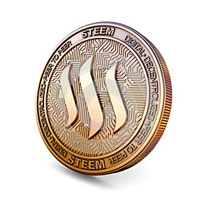 Steem - Cryptocurrency Coin. 3D rendering