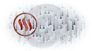 Steem - Logo on Digital Background.