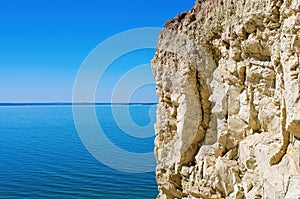 steep bank of the river, beautiful reservoir landscape