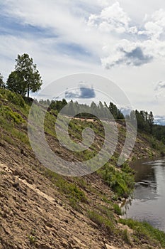 Steep bank of the river Vaga near the village Undercity