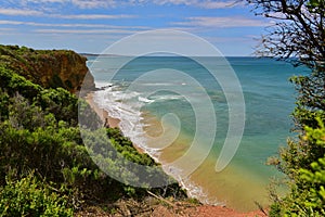 Steep cliff along the coast of Split Point in Victoria