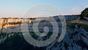 The steep cliffs of the Creux Du Van district in Switzerland