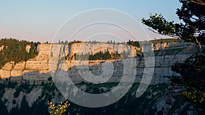 The steep cliffs of the Creux Du Van district in Switzerland