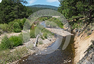 Steep cliffs, erosion at Prosser Creek