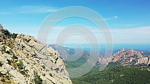 The steep cliffs in the green countryside