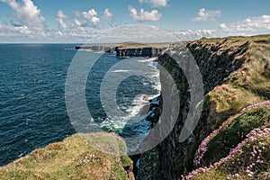 Cliffs and Atlantic Ocean at Loop Head in Ireland