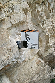 Steep Cliffs Warning Sign