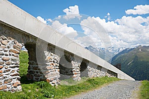Steep cog railroad Parsenn mountain landscape Davos, landscape Switzerland photo