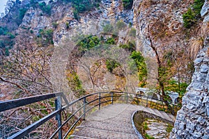 The steep descent on the Olive Tree Trail, Lugano, Switzerland