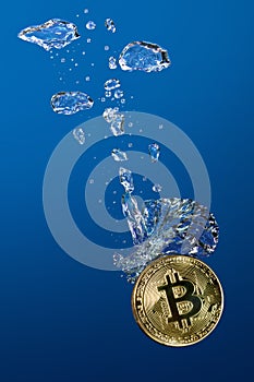 Steep fall of bitcoin