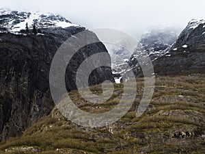 Steep Glacially Polished Cliffs at Tracy Arm Fjord, Southeast Al