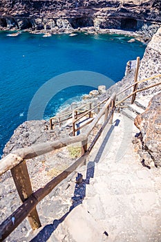 Steep natural stairs