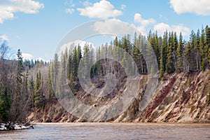 Steep River Bank during Snow Melt