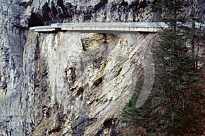 The steep road of Les echelles in Chambery, Savoy