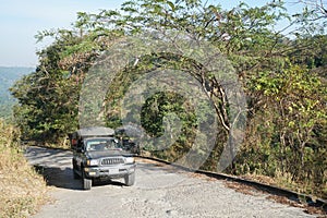 Steep road to Preah Vihear Temple checkpoint, Cambodia