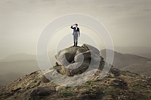 On a steep rock photo