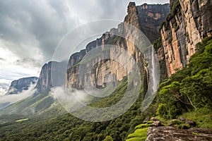 Steep rock wall of Monte Roraima, Venezuela