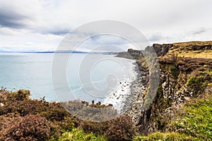 Steep rocky coastline on the Island Skye