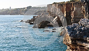 Steep rocky ocean shore