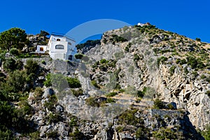 The steep slope of Praiano on the Amalfi coast