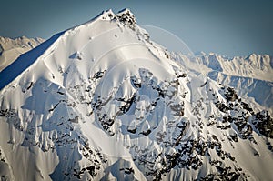 Steep Snow Covered Mountain Top, Alaska