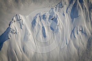 Steep Snow Covered Ridgeline, Alaska